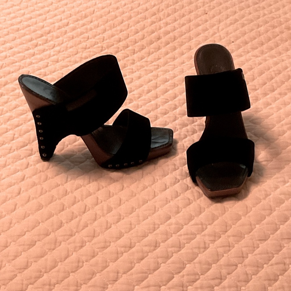 Chanel velvet mules